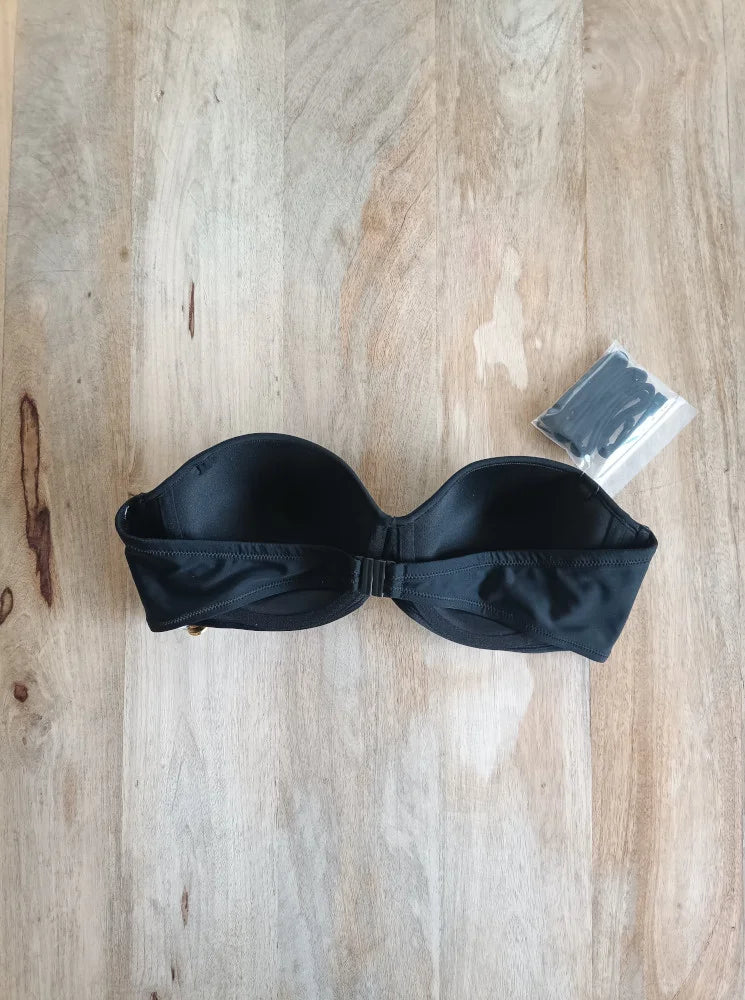 Bandeau Negro - Top de bikini bandeau para mujer