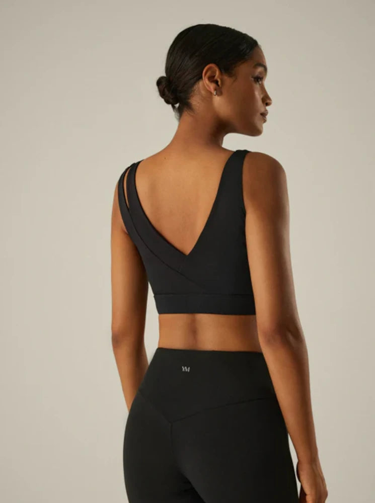 Sujetador deportivo detalle espalda relleno extraíble negro