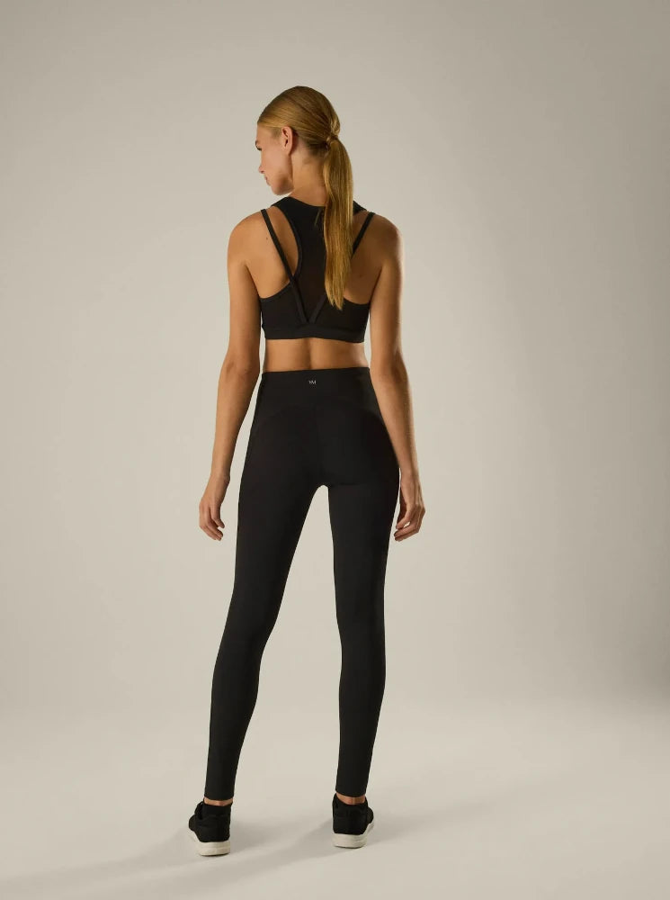 Leggings deportivo bolsillo interior y detalles laterales negro