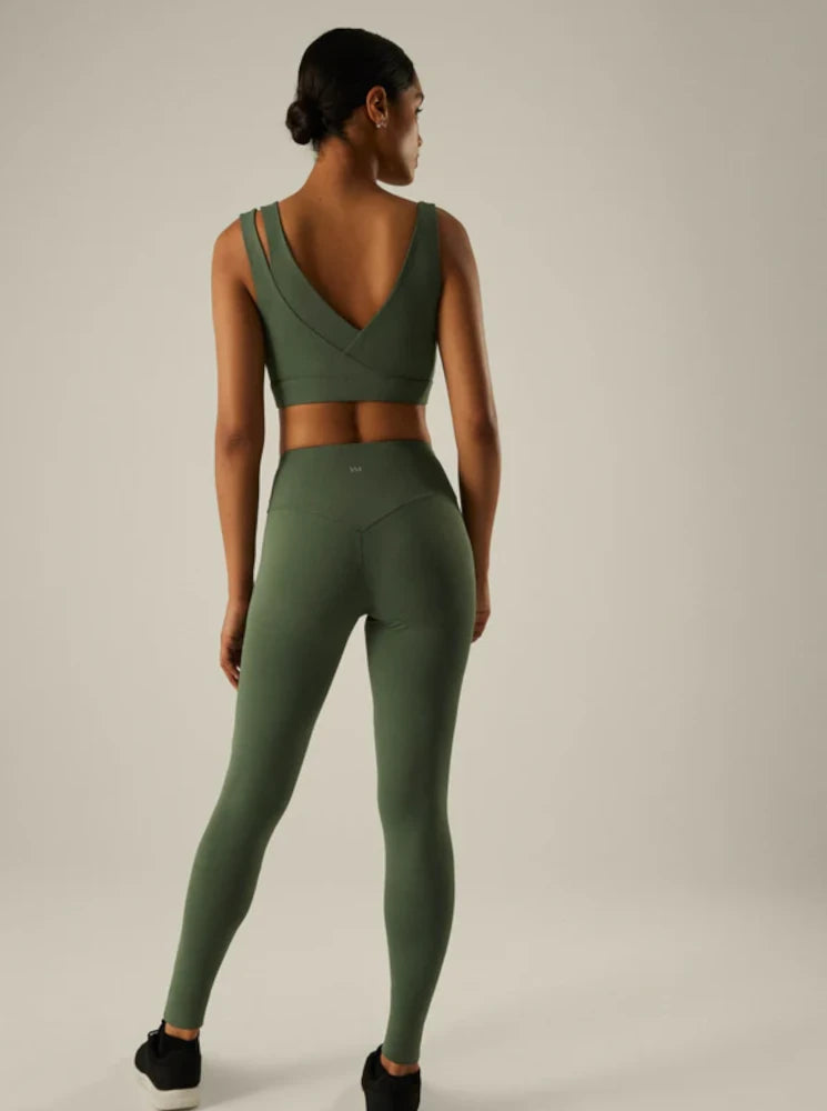Leggings deportivo bolsillo interior verde