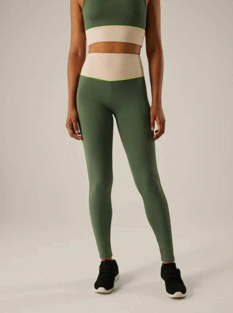 Leggings deportivo bolsillo interior efecto vientre plano marrón