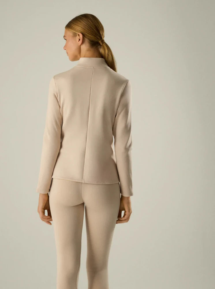 Chaqueta deportiva térmica interior afelpado beige