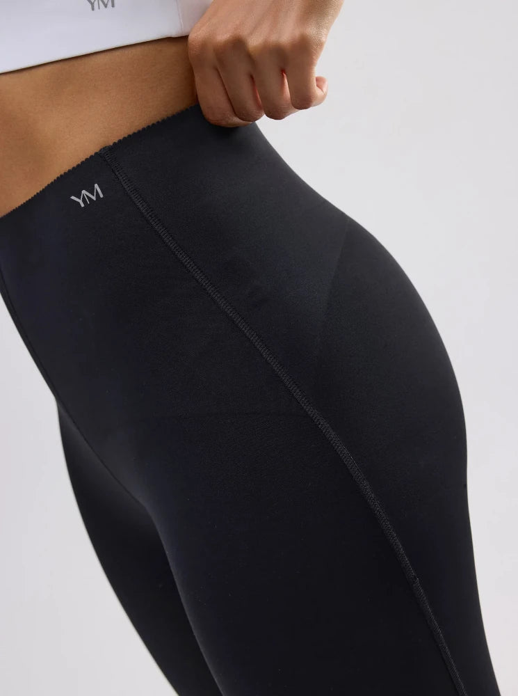 Leggings deportivos compressive largos vientre plano negro
