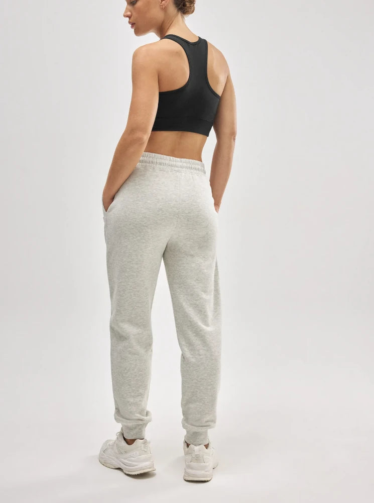 Pantalón jogger deportivo afelpado con cintura ajustable gris