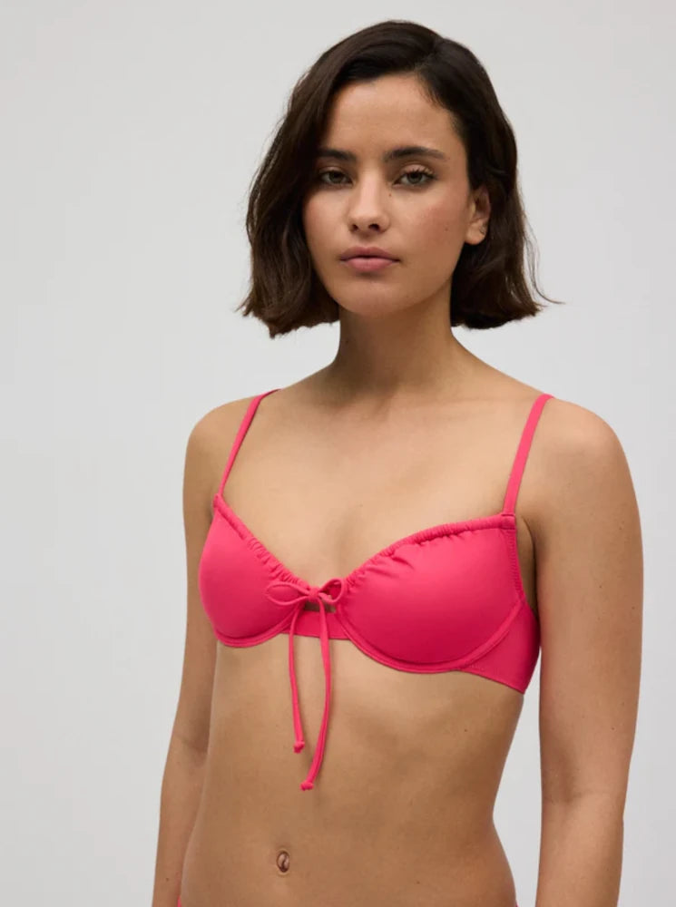 Zanzibar fucsia - Top de bikini balconette para mujer