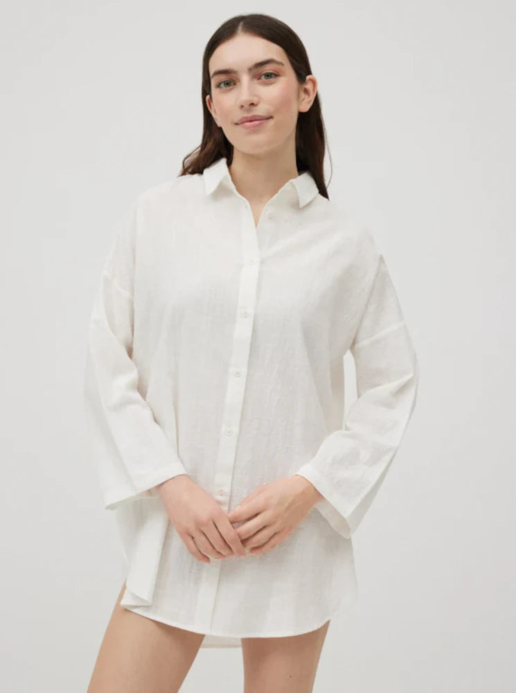 Camisa manga larga algodón fluida