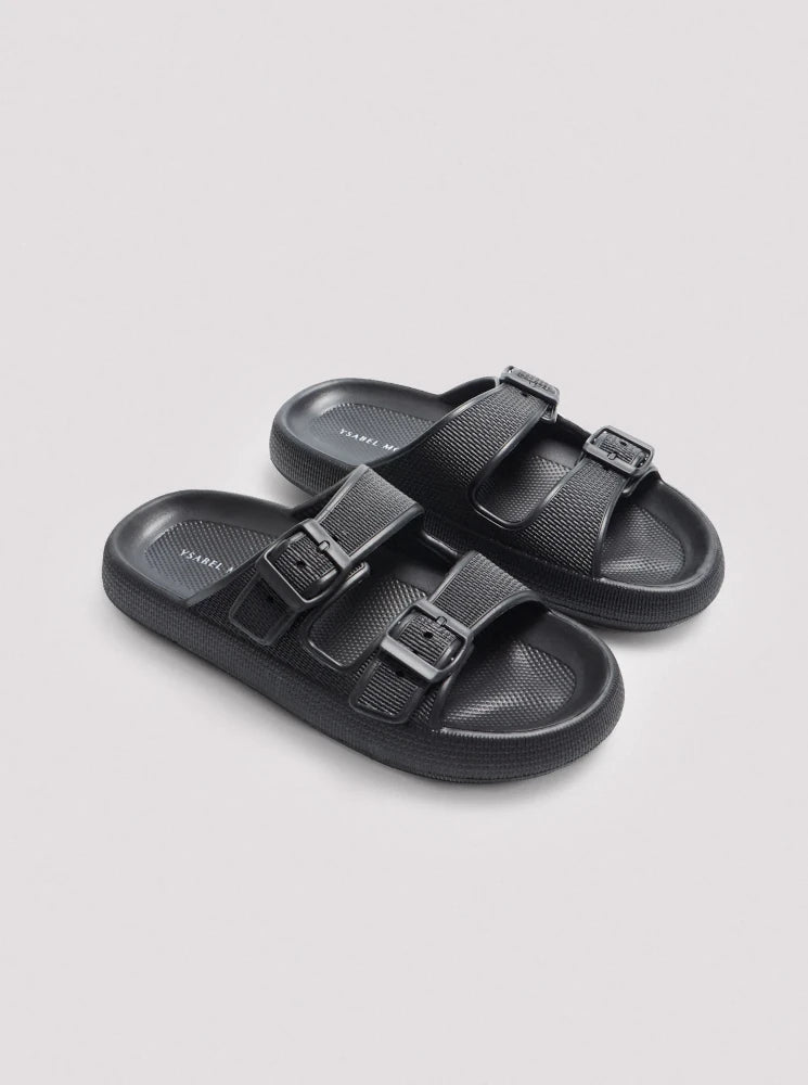 Chanclas de playa hebillas antideslizantes extra comfort negro