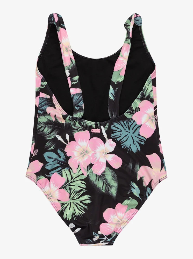 Shadow Floral Oscuro - Bañador Entero para Chicas