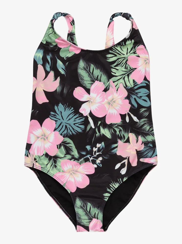 Shadow Floral Oscuro - Bañador Entero para Chicas
