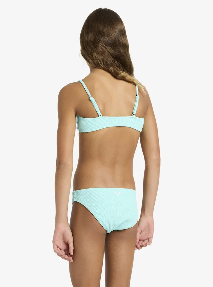Set Aruba Bralette Azul Turquesa - Conjunto de bikini bralette para Niñas