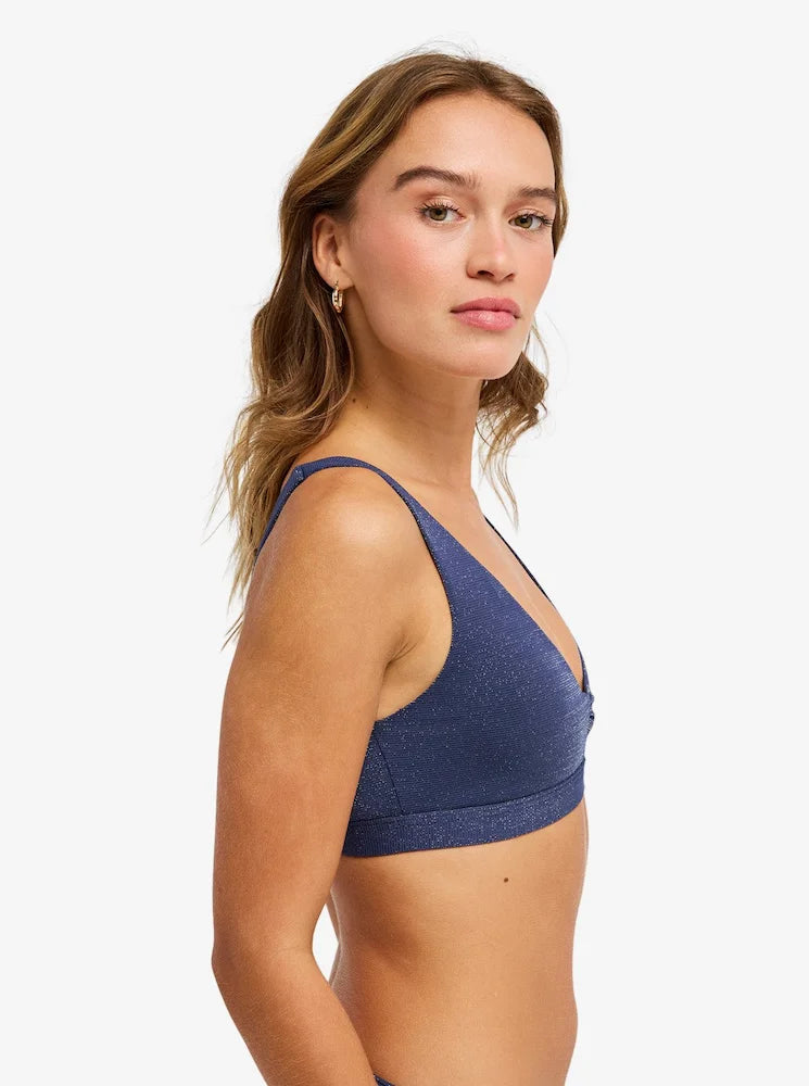Shine Elongated Bra Mood Indigo Brillo Azul - Top de bikini Tri Elongated para mujer