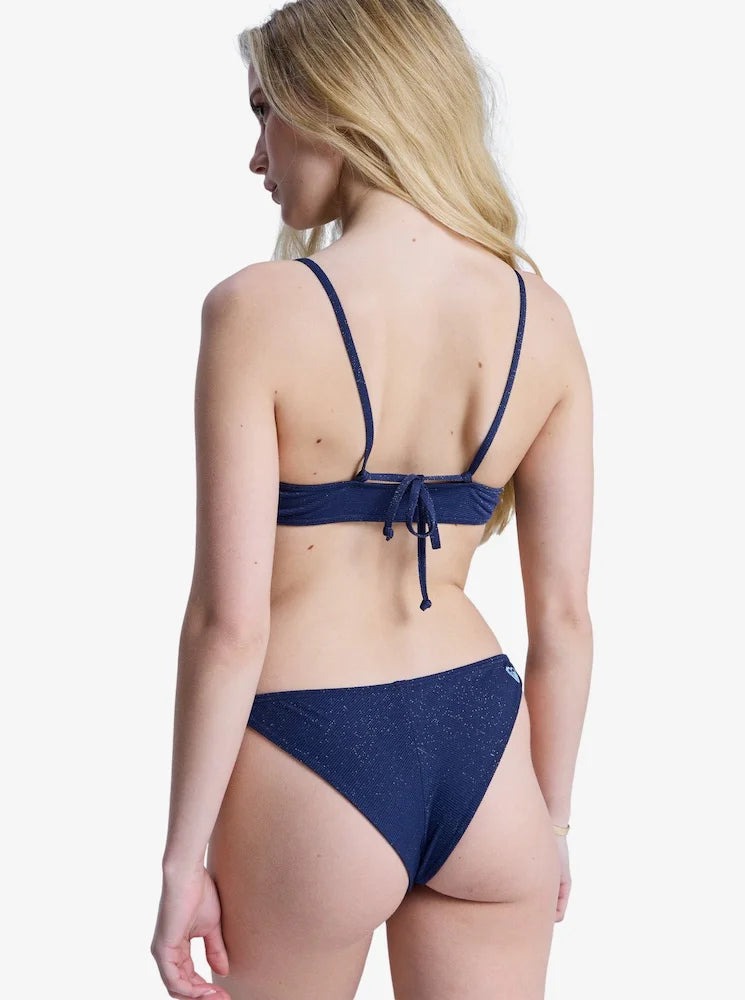 Roxy Shine Cheeky Mood Azul Indigo - Braga de bikini cheeky para mujer