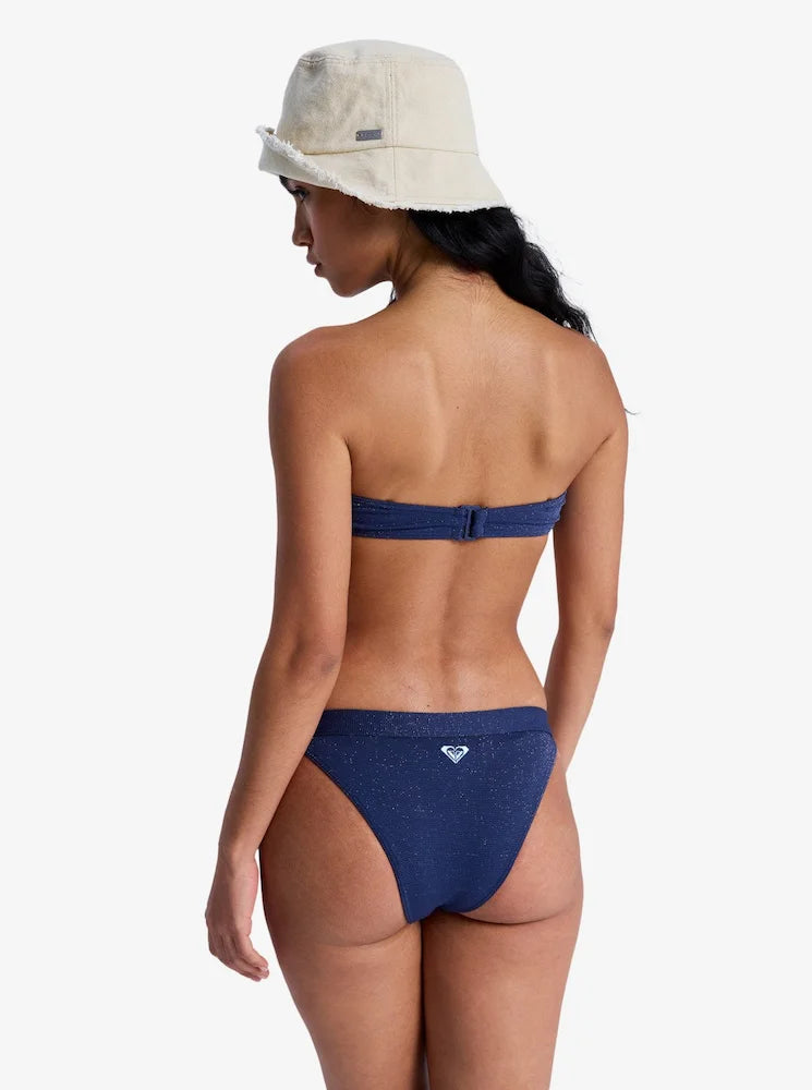 Roxy Shine Moderate Mood Azul Indigo - Braga de bikini moderada para mujer