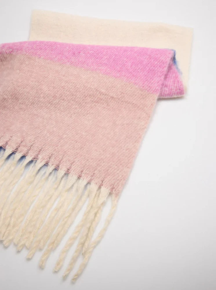 Bufanda a rayas rosa