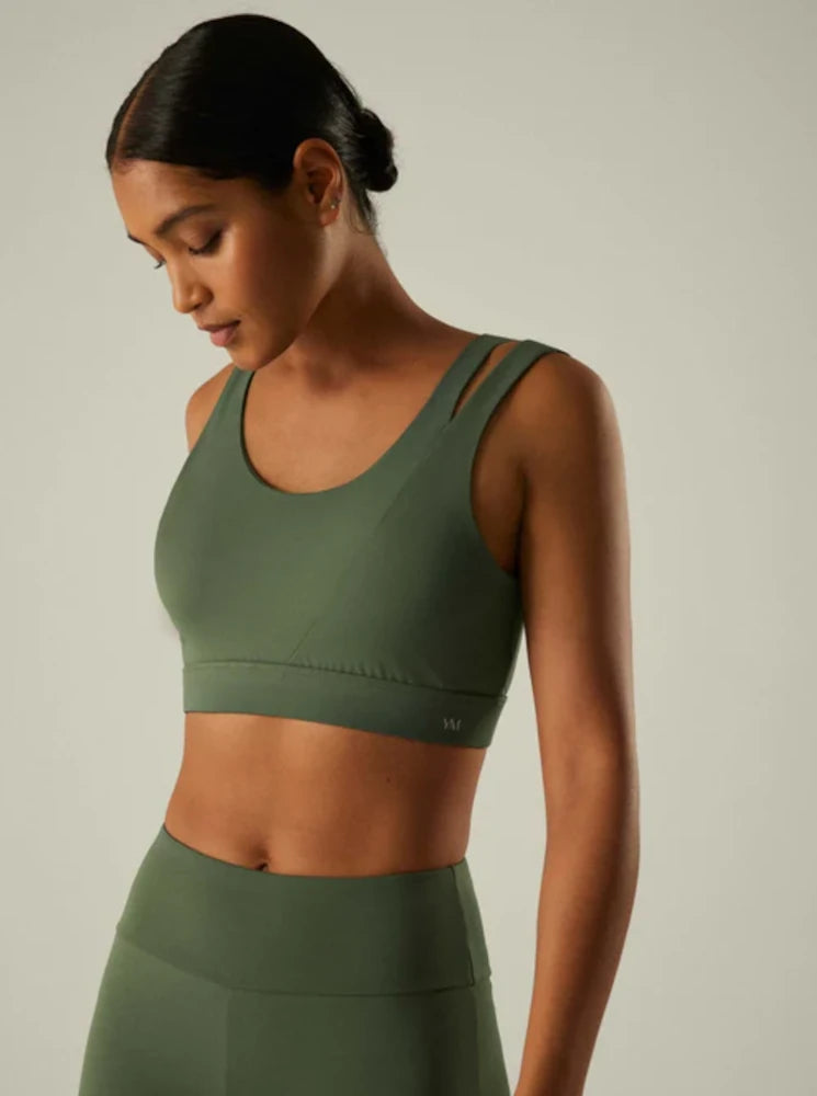 Sujetador deportivo detalle espalda relleno extraíble verde