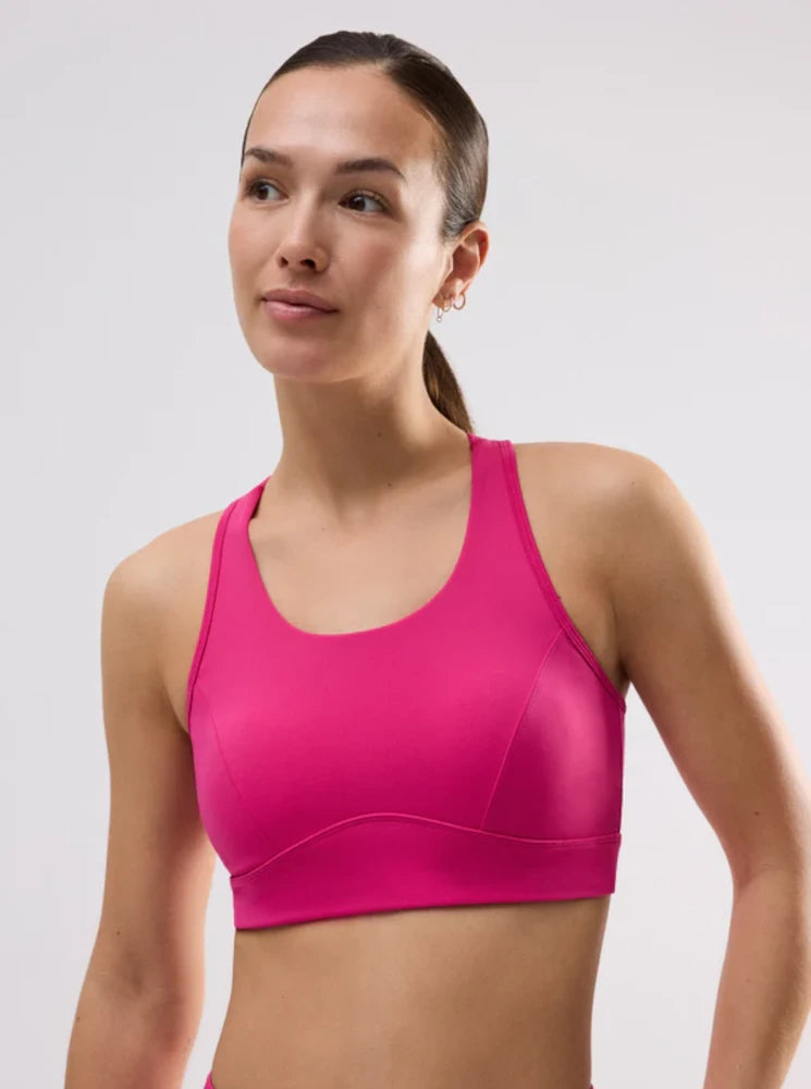 Top deportivo con relleno extraíble sujeción media fucsia Ysabel Mora