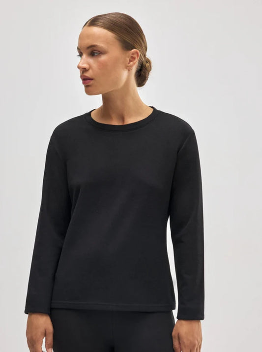 Camiseta térmica deportiva afelpada con lana negro