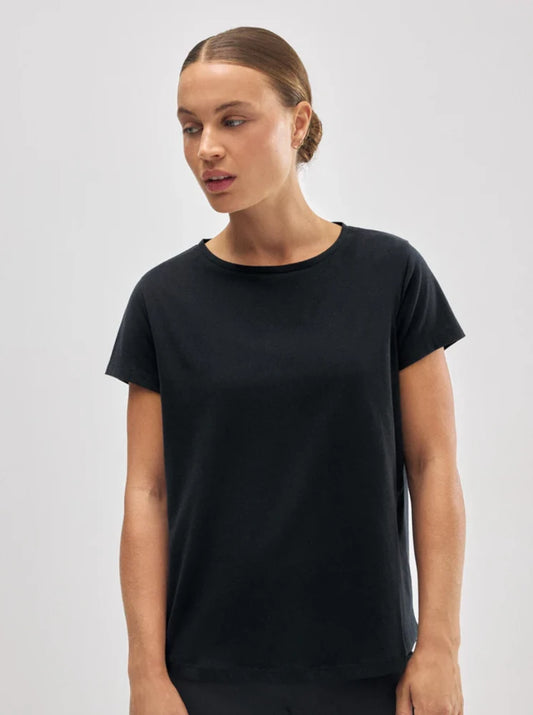 Camiseta algodón básica estilo deportivo negro