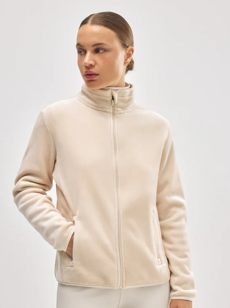 Chaqueta térmica deportiva afelpado polar beige