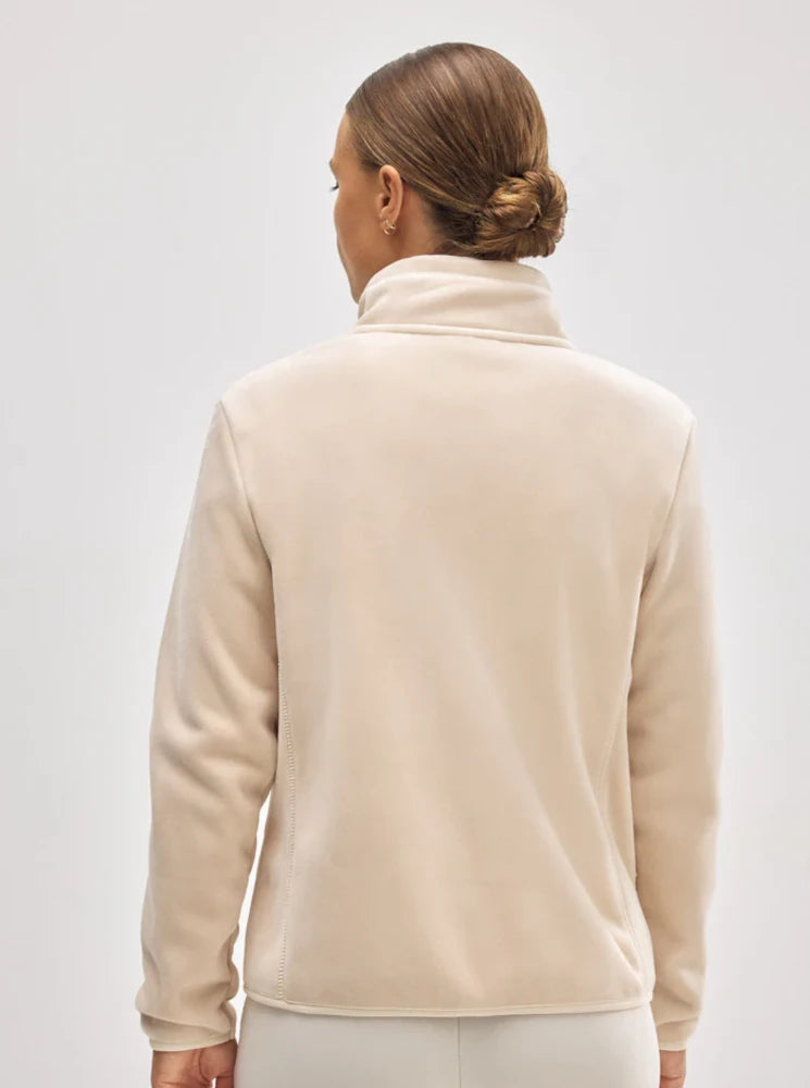 Chaqueta térmica deportiva afelpado polar beige