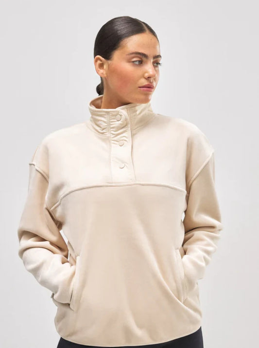 Sudadera deportiva térmica afelpado polar beige