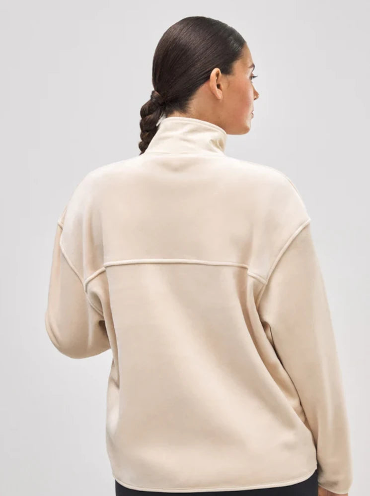 Sudadera deportiva térmica afelpado polar beige