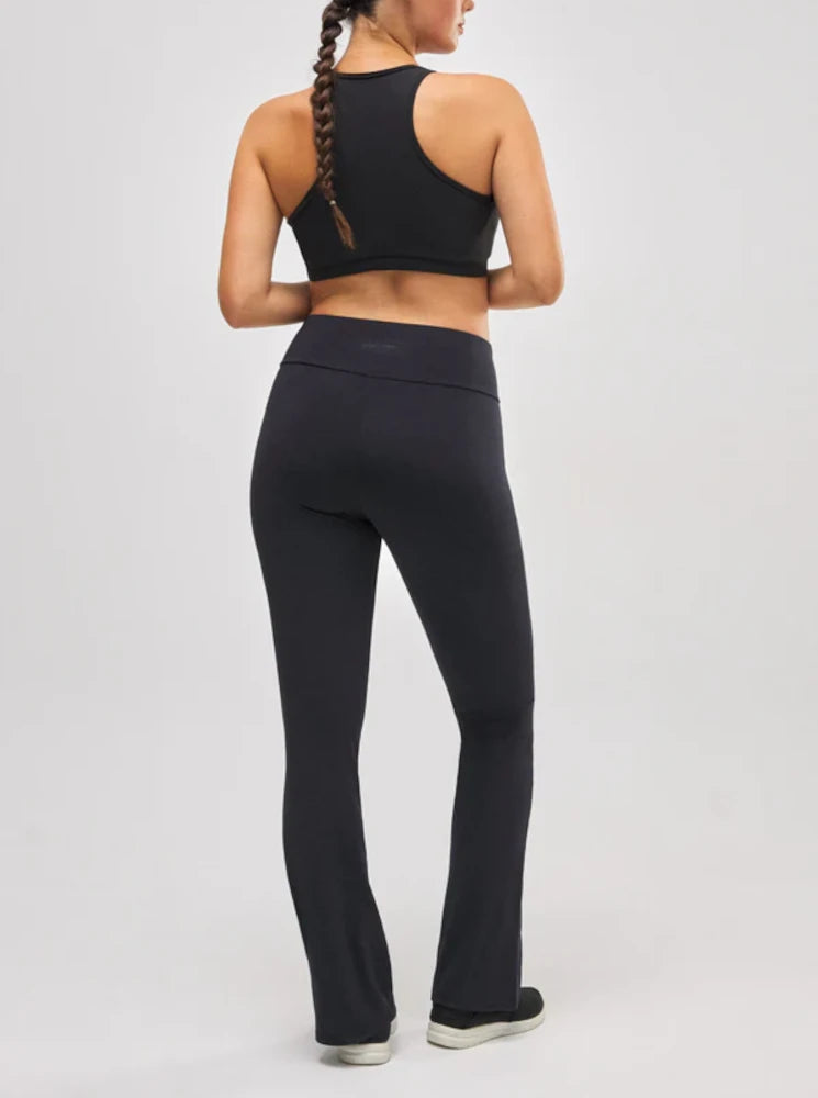 Leggings térmicos deportivos flare interior afelpado negro