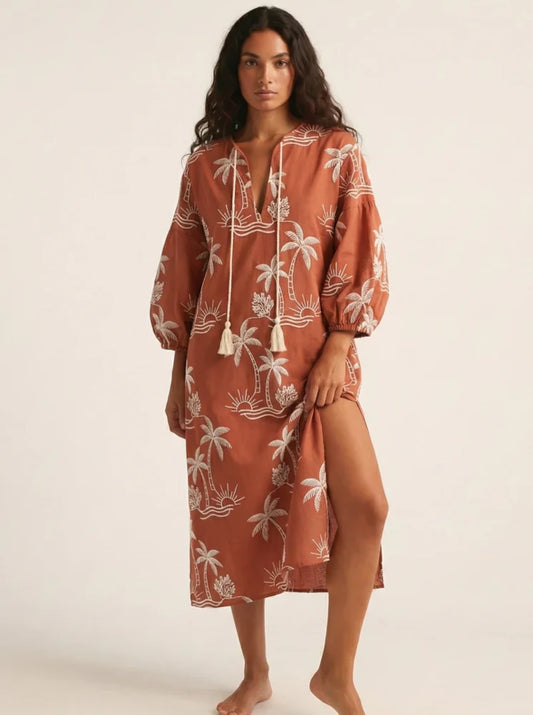Kaftan Argile Terracota Robin Collection