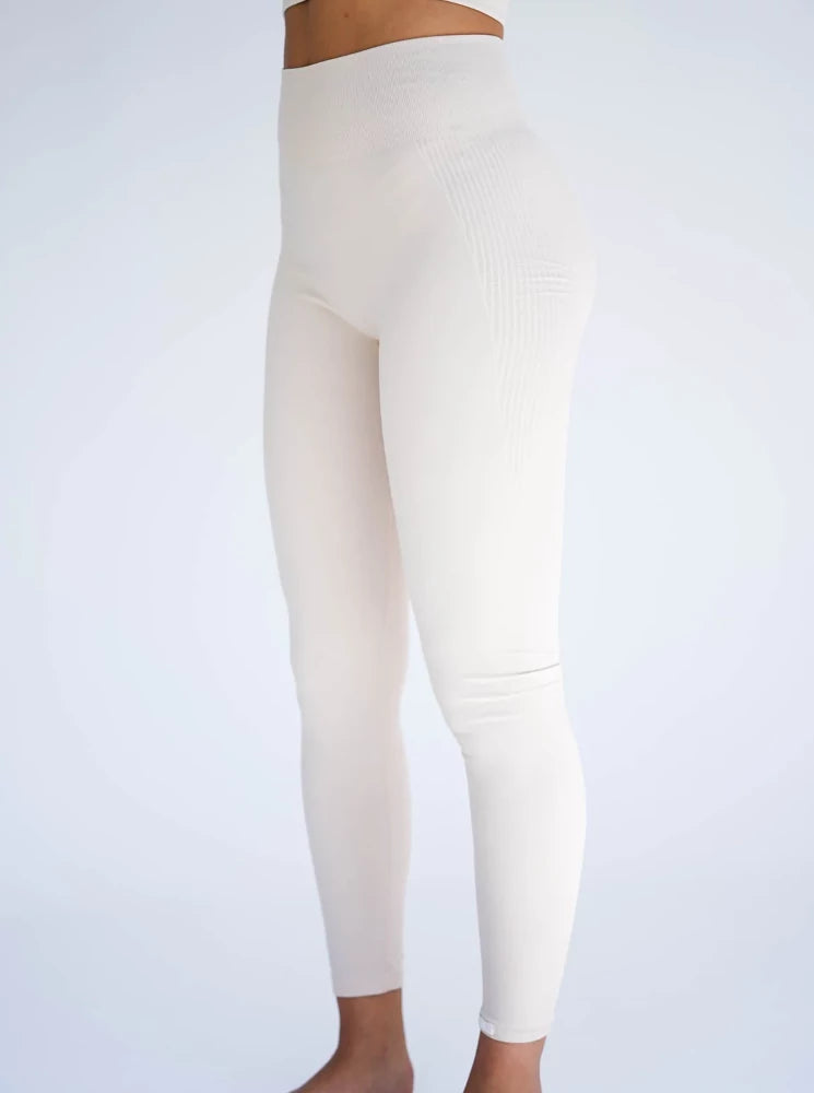 Legging beige ray seamless - Legging deportivo para mujer