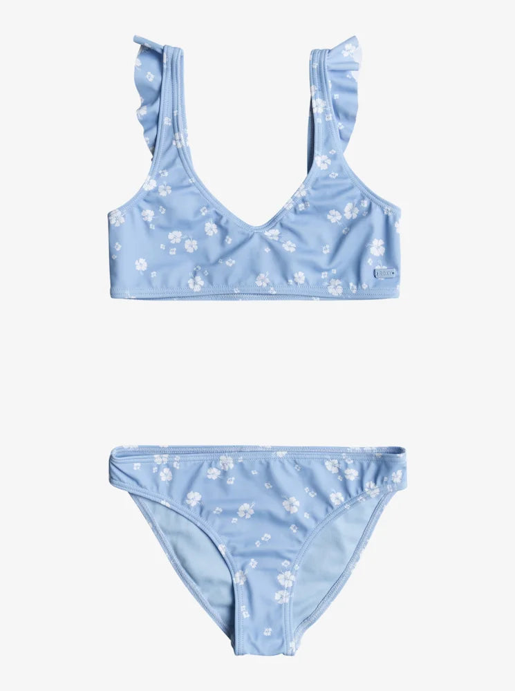 Dreamer Ruffle Azul - Conjunto de bikini bralette para Niñas