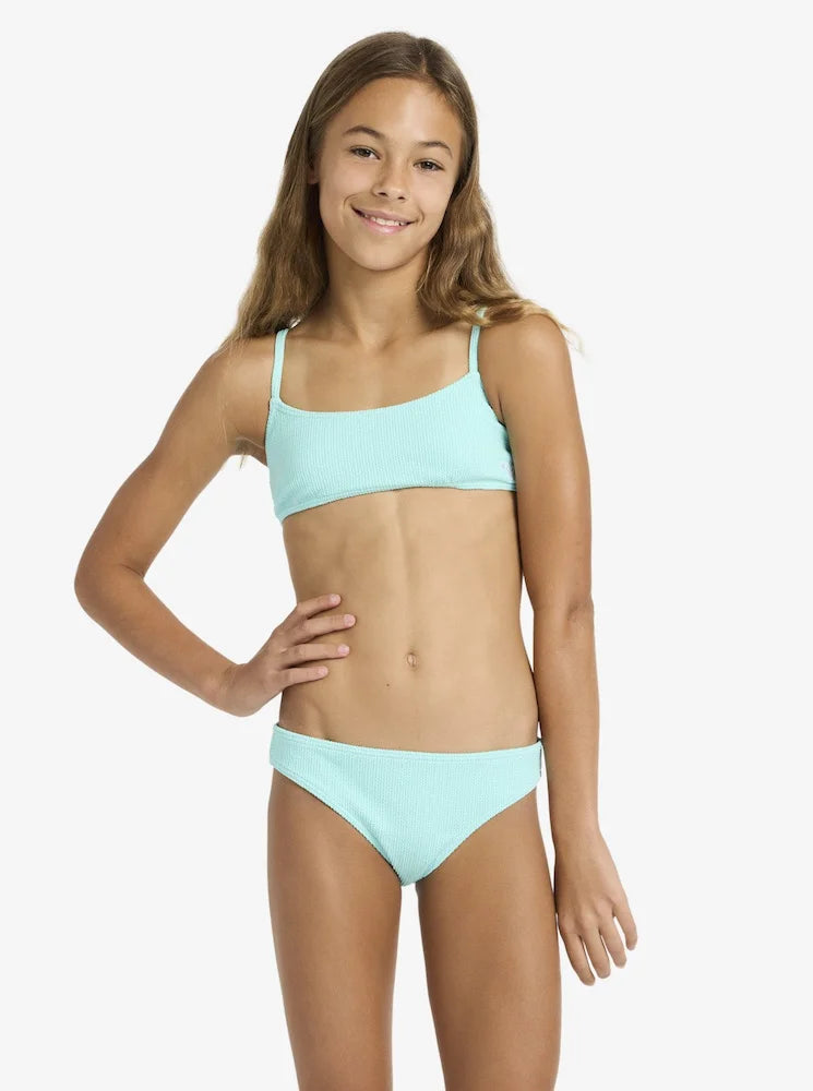 Set Aruba Bralette Azul Turquesa - Conjunto de bikini bralette para Niñas
