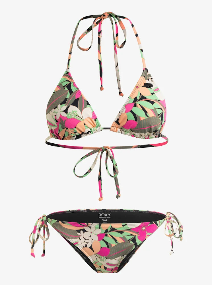 Printed Beach Classics Oscuro - Conjunto de bikini triangulo para mujer