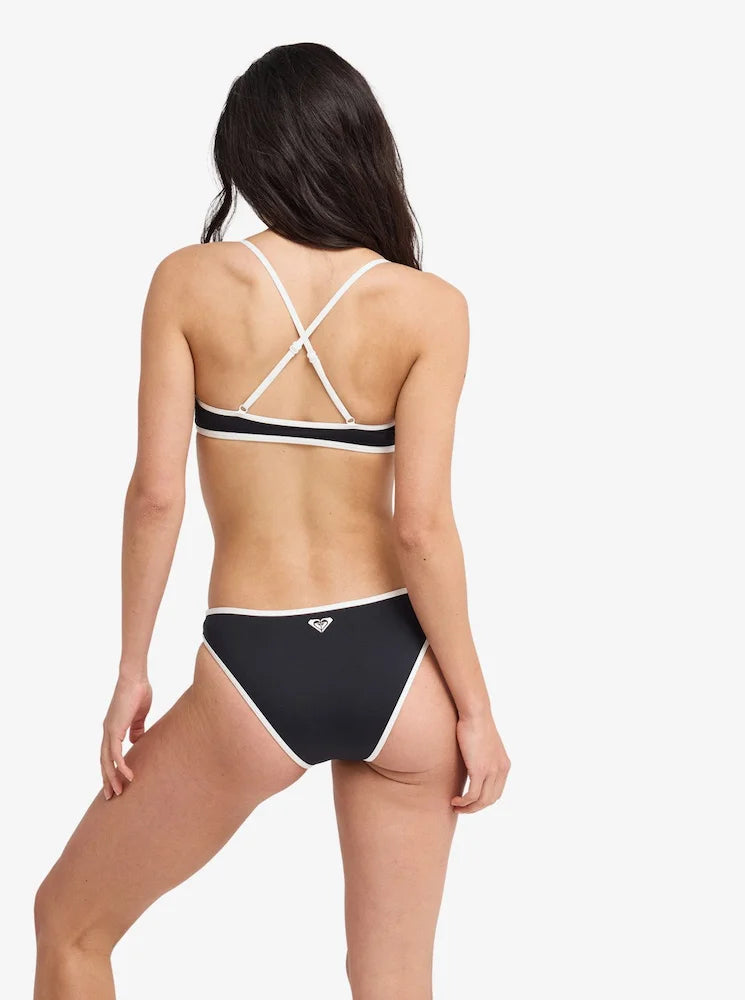 The Retro Essentials Classic Bralette Black Negro - Top de bikini para mujer