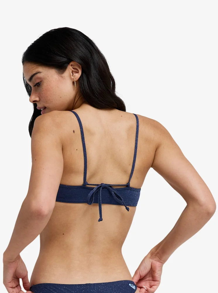 Shine Bralette Mood Indigo Deportivo Brillo Azul  - Top de bikini bralette para mujer