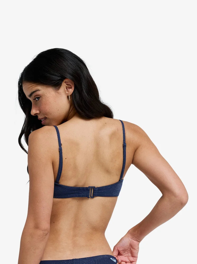 Shine Bandeau Mood Indigo Brillo Azul  - Top de bikini bandeau para mujer