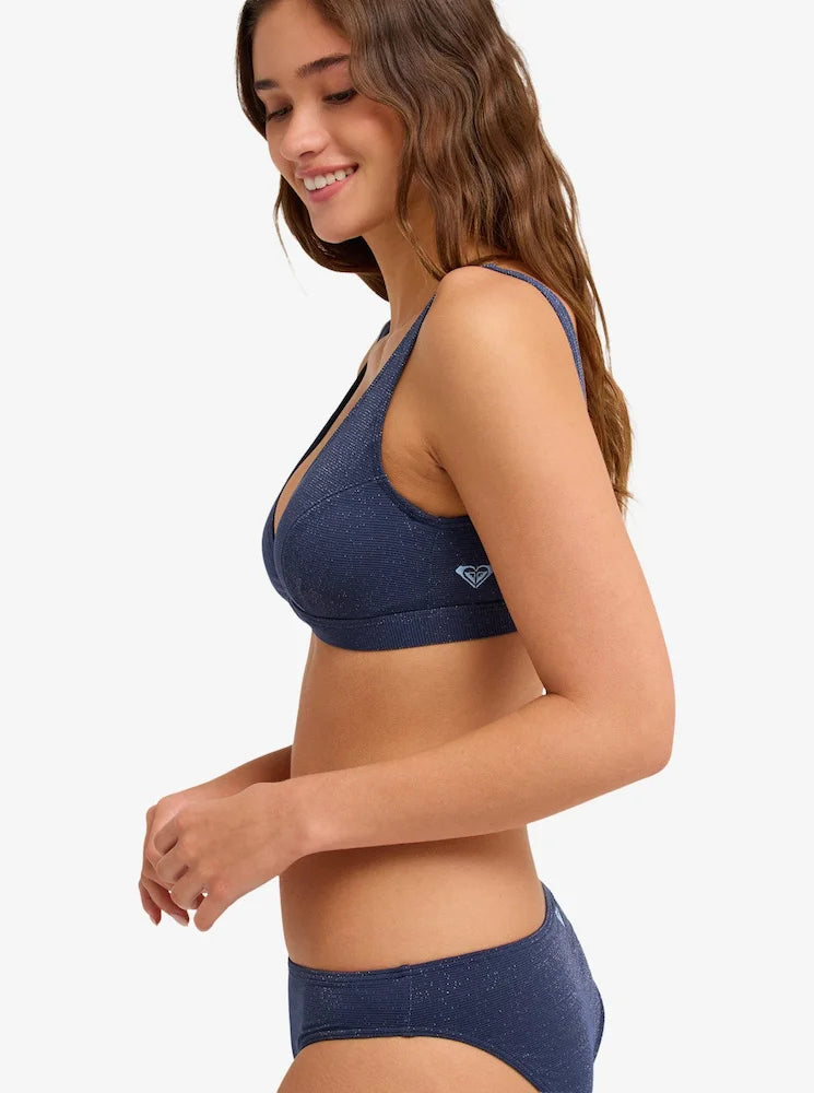 Roxy Shine Uw DCup Mood Azul Indigo - Top de bikini Copa D para mujer con aro