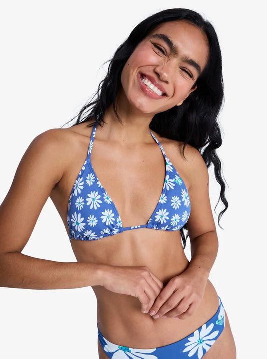 Pt Essentials Tri Margaritas Azul Dutch - Top triángulo de bikini para Mujer