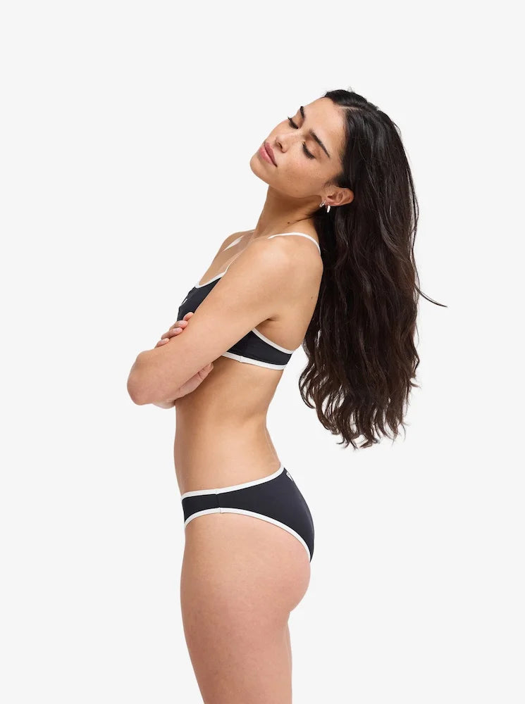 The Retro Essentials Classic Black Negro - Braguita de bikini para mujer