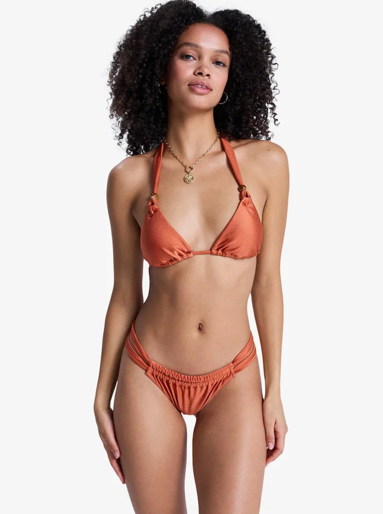 Beachside Bohemian Tanga Naranja Ginger - Braga de bikini tanga para mujer