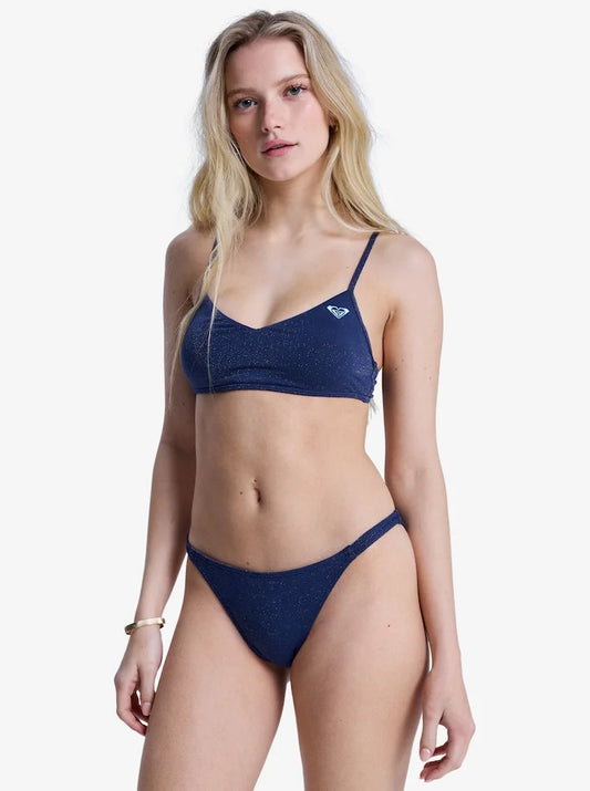 Roxy Shine Cheeky Mood Azul Indigo - Braga de bikini cheeky para mujer