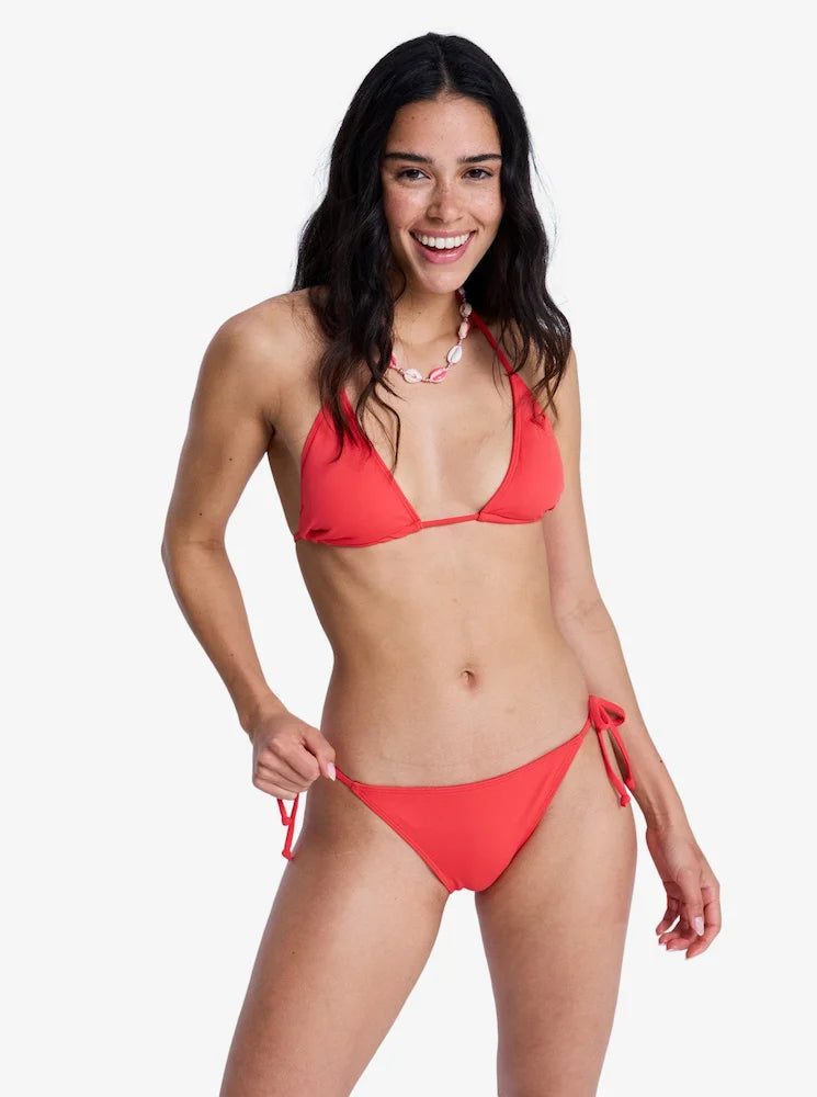 SD Essentials Ts Classics Lazos Rojo Hibiscus - Braguita de bikini con lazos para mujer